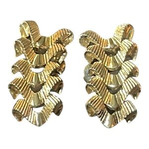 Coro Gold-Tone Ribbon Earrings